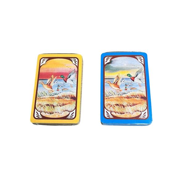 Vtg Price Prod Wood Playing Card Holder Box w/Mallard Duck & 2 Sealed Decks - Picture 7 of 8